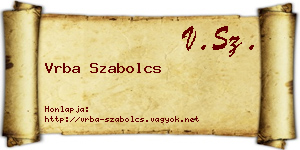 Vrba Szabolcs névjegykártya