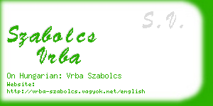 szabolcs vrba business card